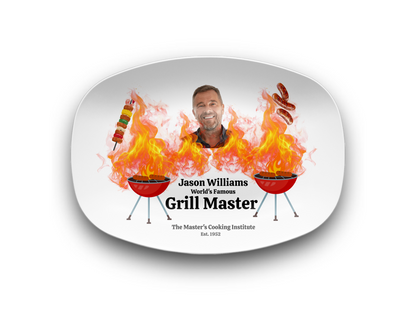 Personalized Grilling Plate, Unique BBQ Gifts for Dad, Custom Name Plate for Grill Masters, Dad Birthday Gift
