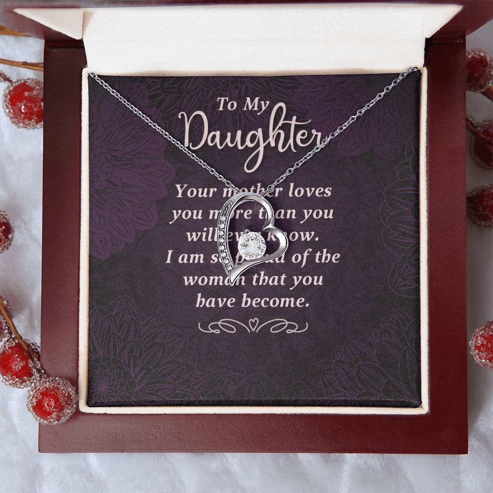 To My Daughter - Your Mother Loves You  - Forever Love Necklace