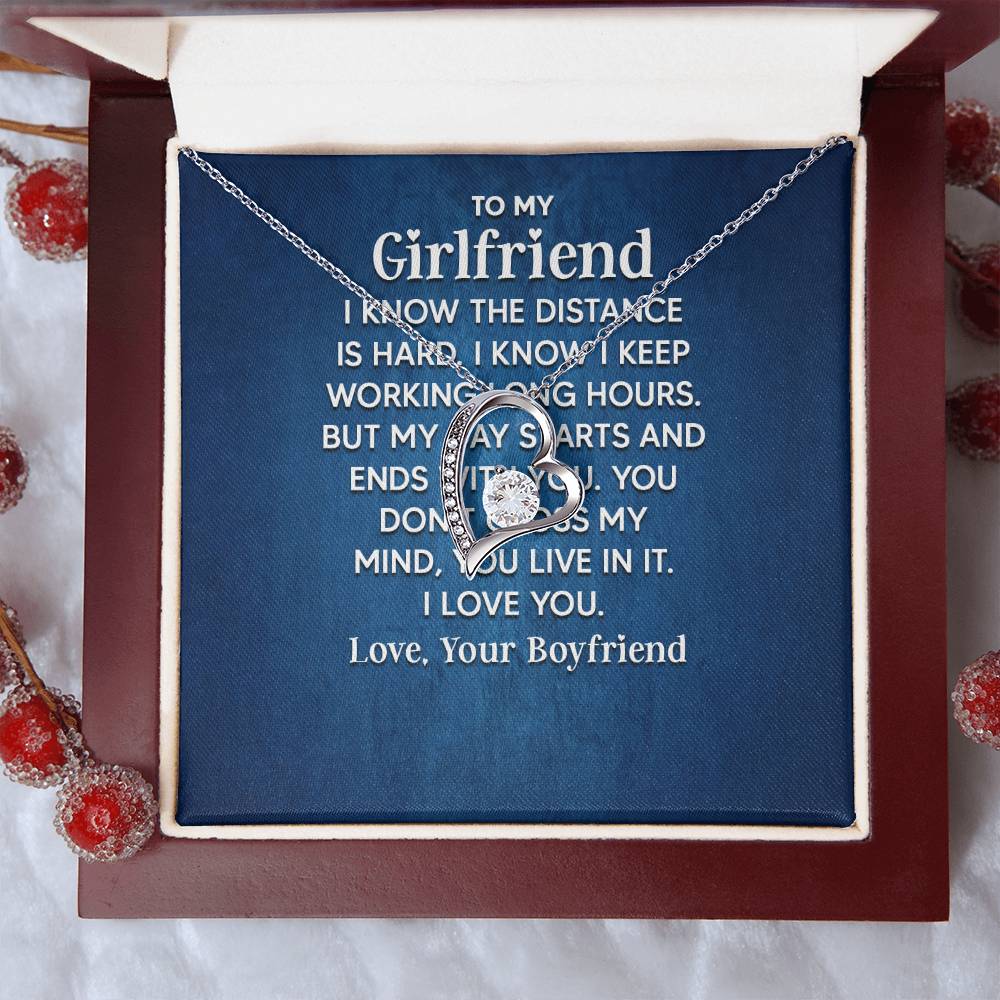 To My Girlfriend - I Know the Distance Is Hard - Forever Love Necklace