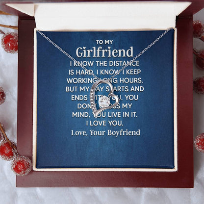 To My Girlfriend - I Know the Distance Is Hard - Forever Love Necklace