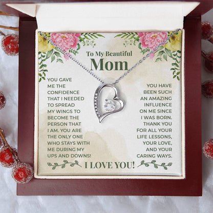 To My Beautiful Mom - Forever Love Necklace