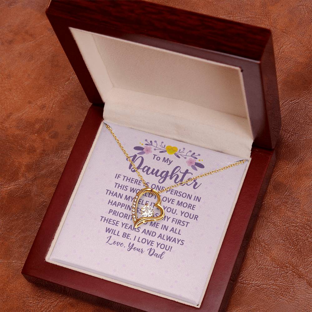 To My Daughter From Dad - If There's a Person I Love More - Forever Love Necklace