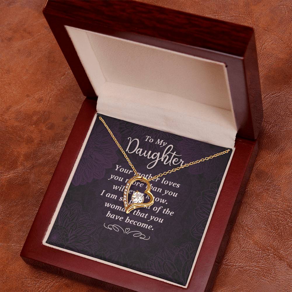 To My Daughter - Your Mother Loves You  - Forever Love Necklace