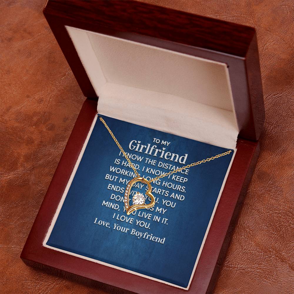 To My Girlfriend - I Know the Distance Is Hard - Forever Love Necklace