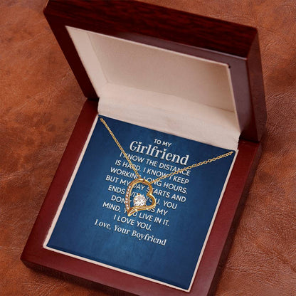 To My Girlfriend - I Know the Distance Is Hard - Forever Love Necklace