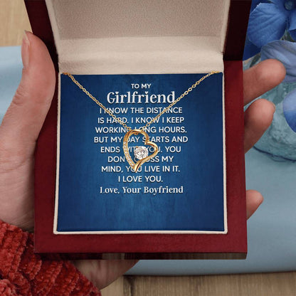 To My Girlfriend - I Know the Distance Is Hard - Forever Love Necklace