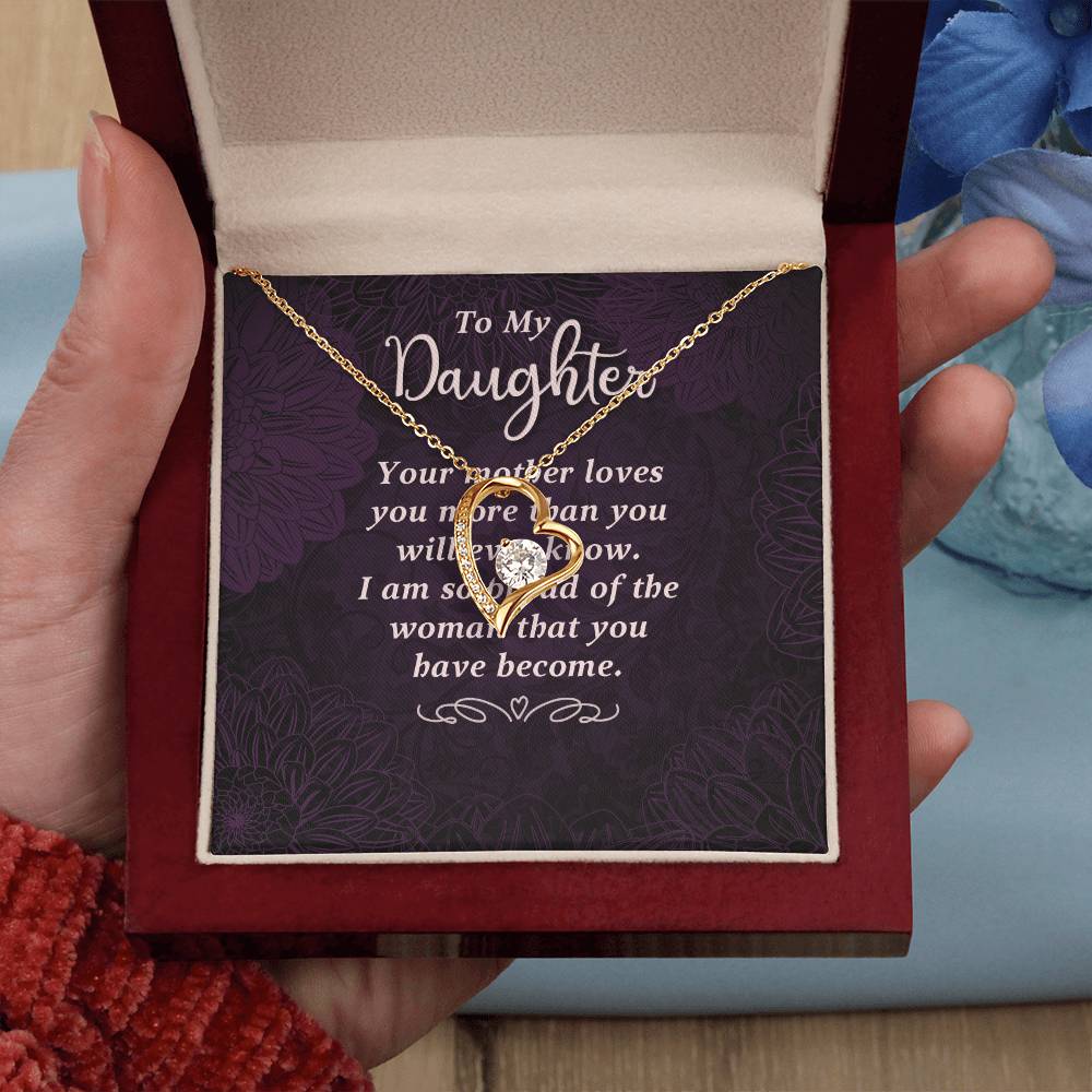 To My Daughter - Your Mother Loves You  - Forever Love Necklace