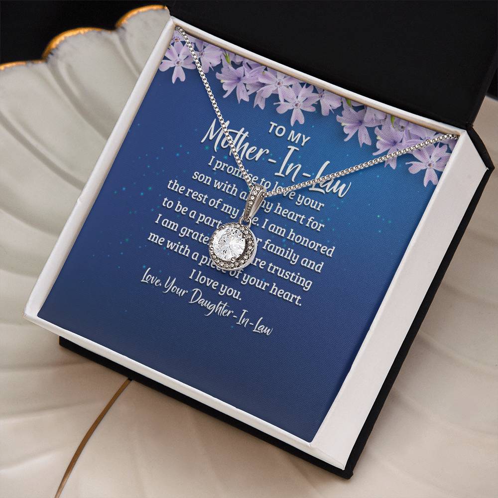 To My Mother-In -Law - I Promise to Love Your Son -  Eternal Hope Necklace