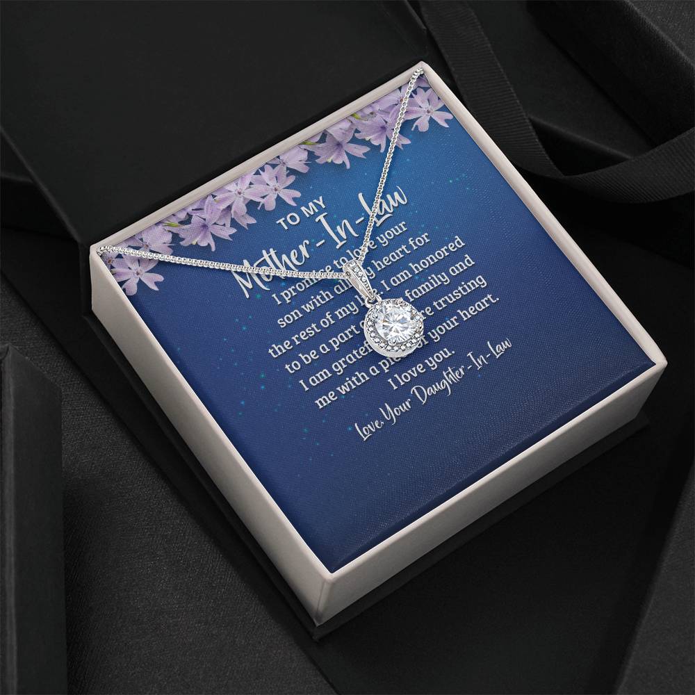 To My Mother-In -Law - I Promise to Love Your Son -  Eternal Hope Necklace