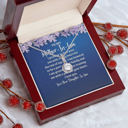 To My Mother-In -Law - I Promise to Love Your Son -  Eternal Hope Necklace