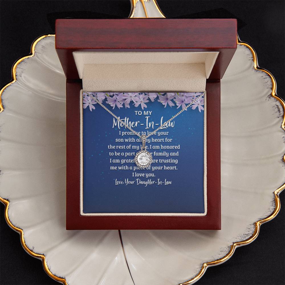 To My Mother-In -Law - I Promise to Love Your Son -  Eternal Hope Necklace