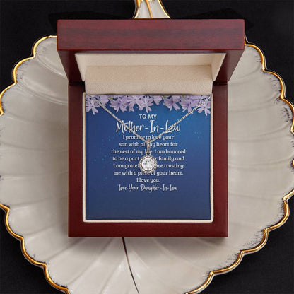 To My Mother-In -Law - I Promise to Love Your Son -  Eternal Hope Necklace