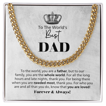 World's Best Dad  Cuban Chain