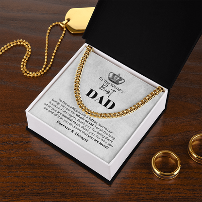 World's Best Dad  Cuban Chain