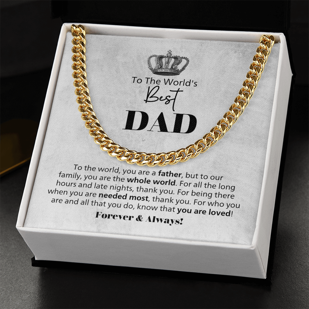 World's Best Dad  Cuban Chain