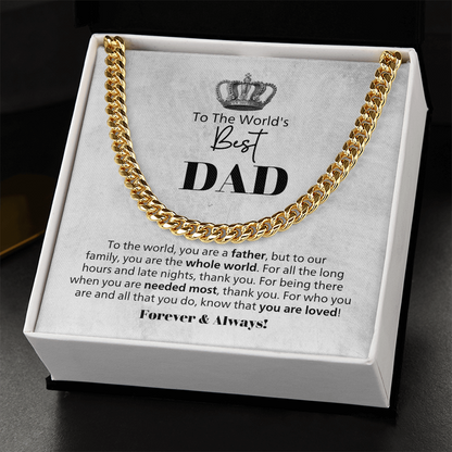 World's Best Dad  Cuban Chain