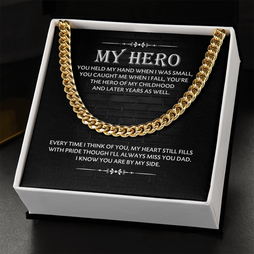 Dad My Hero Cuban Chain
