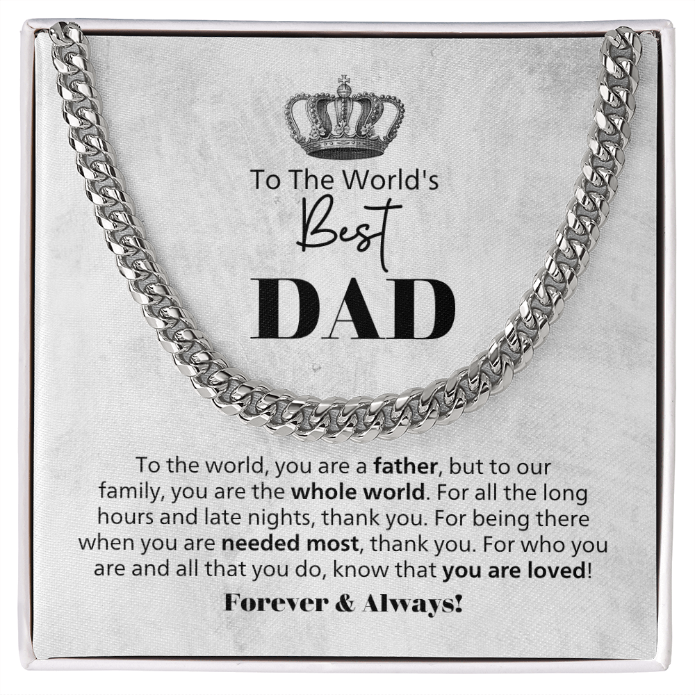 World's Best Dad  Cuban Chain