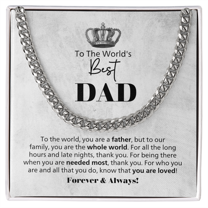 World's Best Dad  Cuban Chain