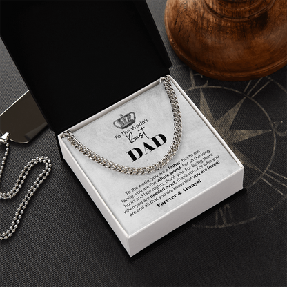 World's Best Dad  Cuban Chain