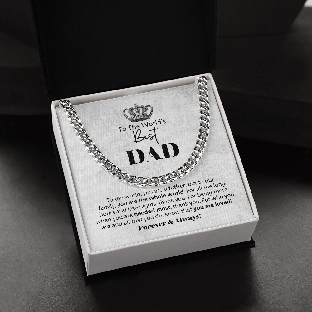 World's Best Dad  Cuban Chain