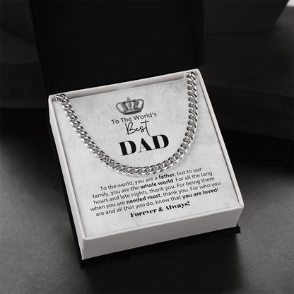 World's Best Dad  Cuban Chain