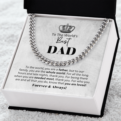 World's Best Dad  Cuban Chain