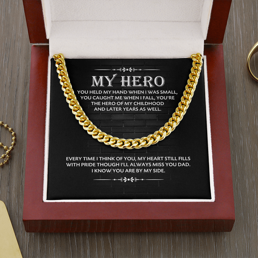 Dad My Hero Cuban Chain
