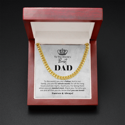 World's Best Dad  Cuban Chain