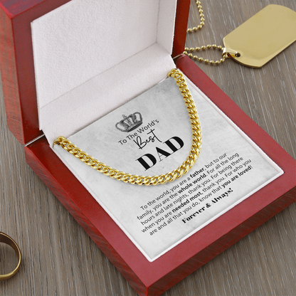 World's Best Dad  Cuban Chain