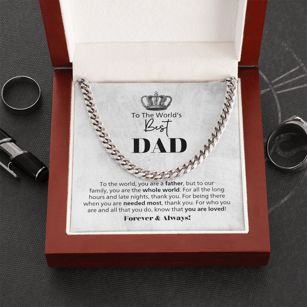 World's Best Dad  Cuban Chain
