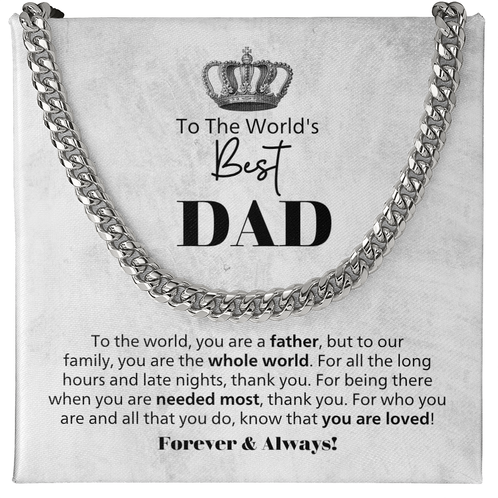 World's Best Dad  Cuban Chain