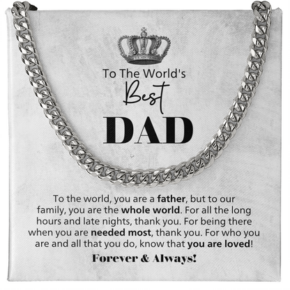 World's Best Dad  Cuban Chain