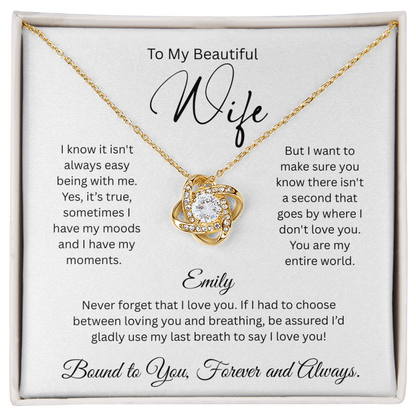 Gorgeous Knot Necklace Pendant with Premium Crystals - Gift for Her