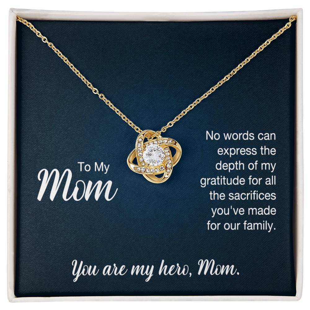 Mom: No Words Can Express - Love Knot Necklace