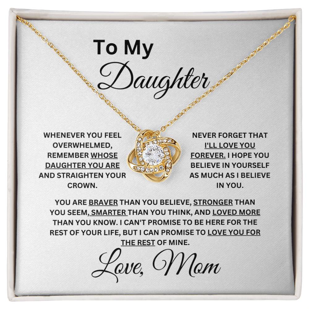 Mom to Daughter - Never Forget I Love You - Love Knot Necklace