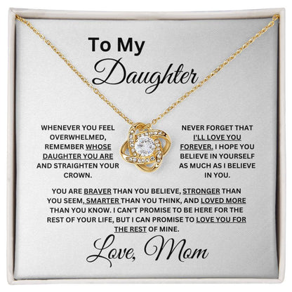 Mom to Daughter - Never Forget I Love You - Love Knot Necklace
