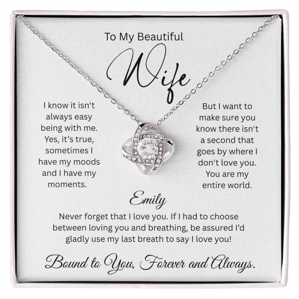 Gorgeous Knot Necklace Pendant with Premium Crystals - Gift for Her