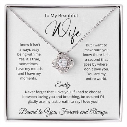 Gorgeous Knot Necklace Pendant with Premium Crystals - Gift for Her