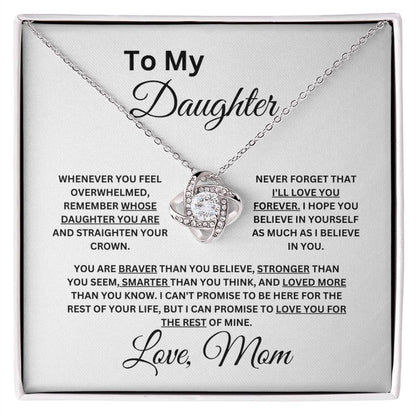 Mom to Daughter - Never Forget I Love You - Love Knot Necklace