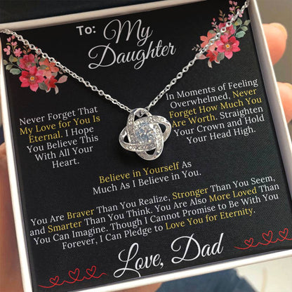 To My Daughter From Dad - My Love for You Is Eternal - Love Knot Necklace