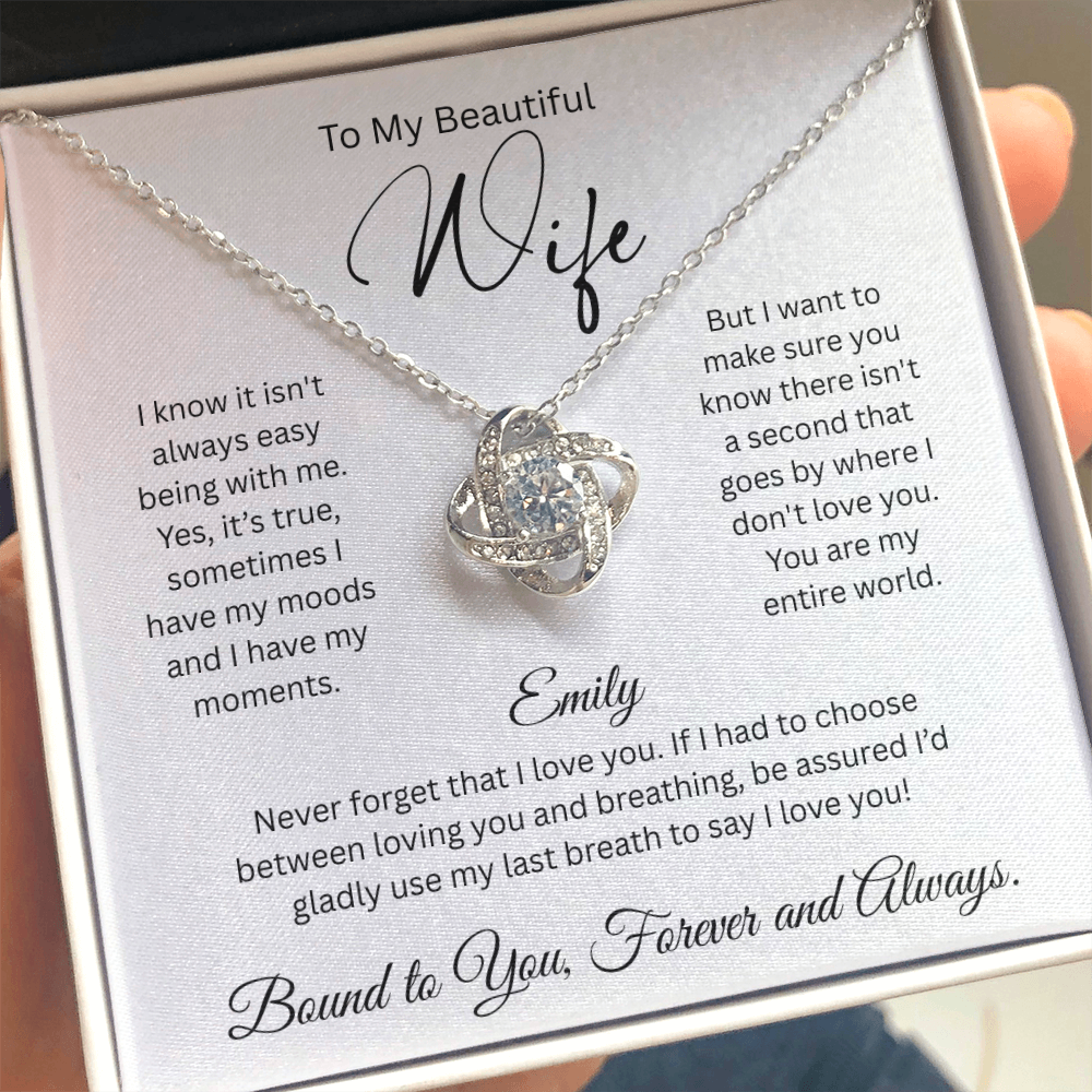 Gorgeous Knot Necklace Pendant with Premium Crystals - Gift for Her