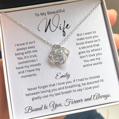 Gorgeous Knot Necklace Pendant with Premium Crystals - Gift for Her
