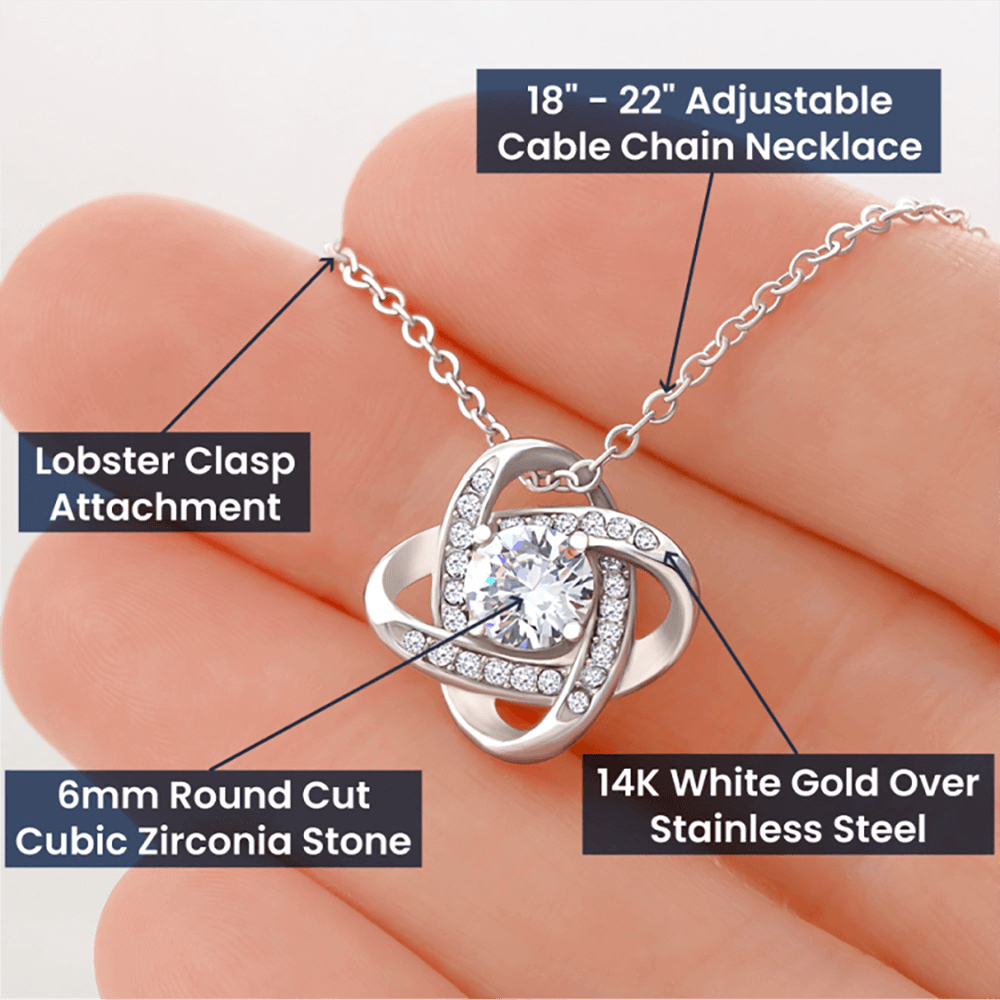 Gorgeous Knot Necklace Pendant with Premium Crystals - Gift for Her