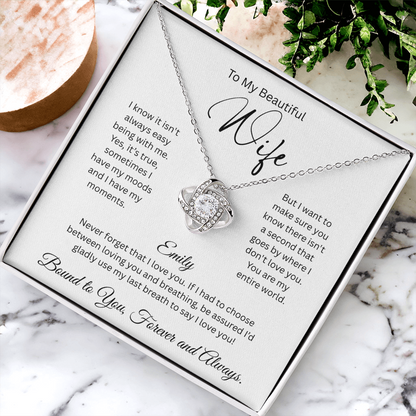 Gorgeous Knot Necklace Pendant with Premium Crystals - Gift for Her