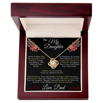 To My Daughter From Dad - My Love for You Is Eternal - Love Knot Necklace