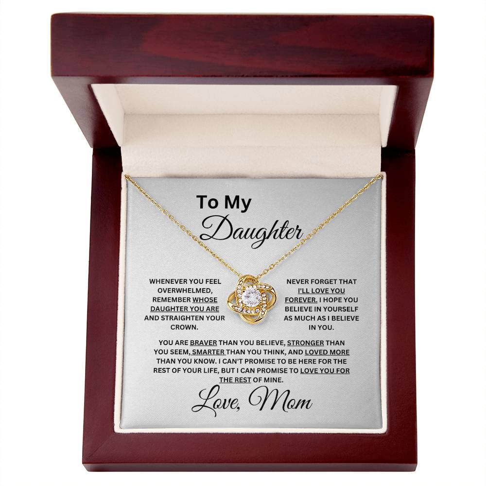 Mom to Daughter - Never Forget I Love You - Love Knot Necklace