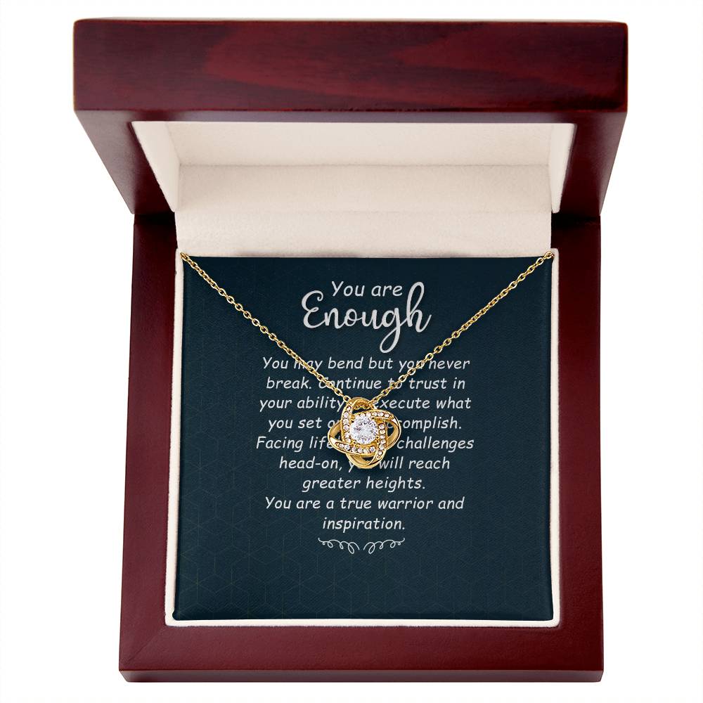 To My Daughter - You Are Enough - Love Knot Necklace