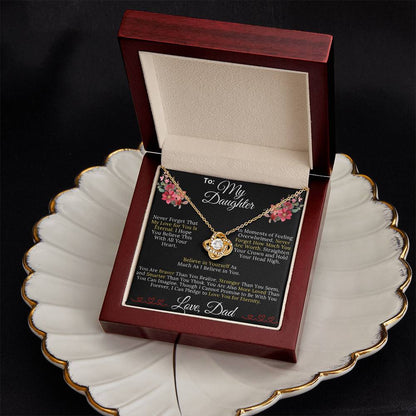 To My Daughter From Dad - My Love for You Is Eternal - Love Knot Necklace
