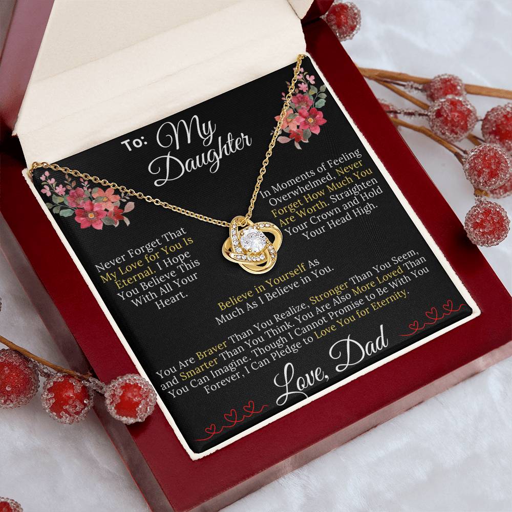 To My Daughter From Dad - My Love for You Is Eternal - Love Knot Necklace